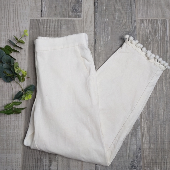 J. Crew Pants - J Crew Factory linen Pom Pom Pant